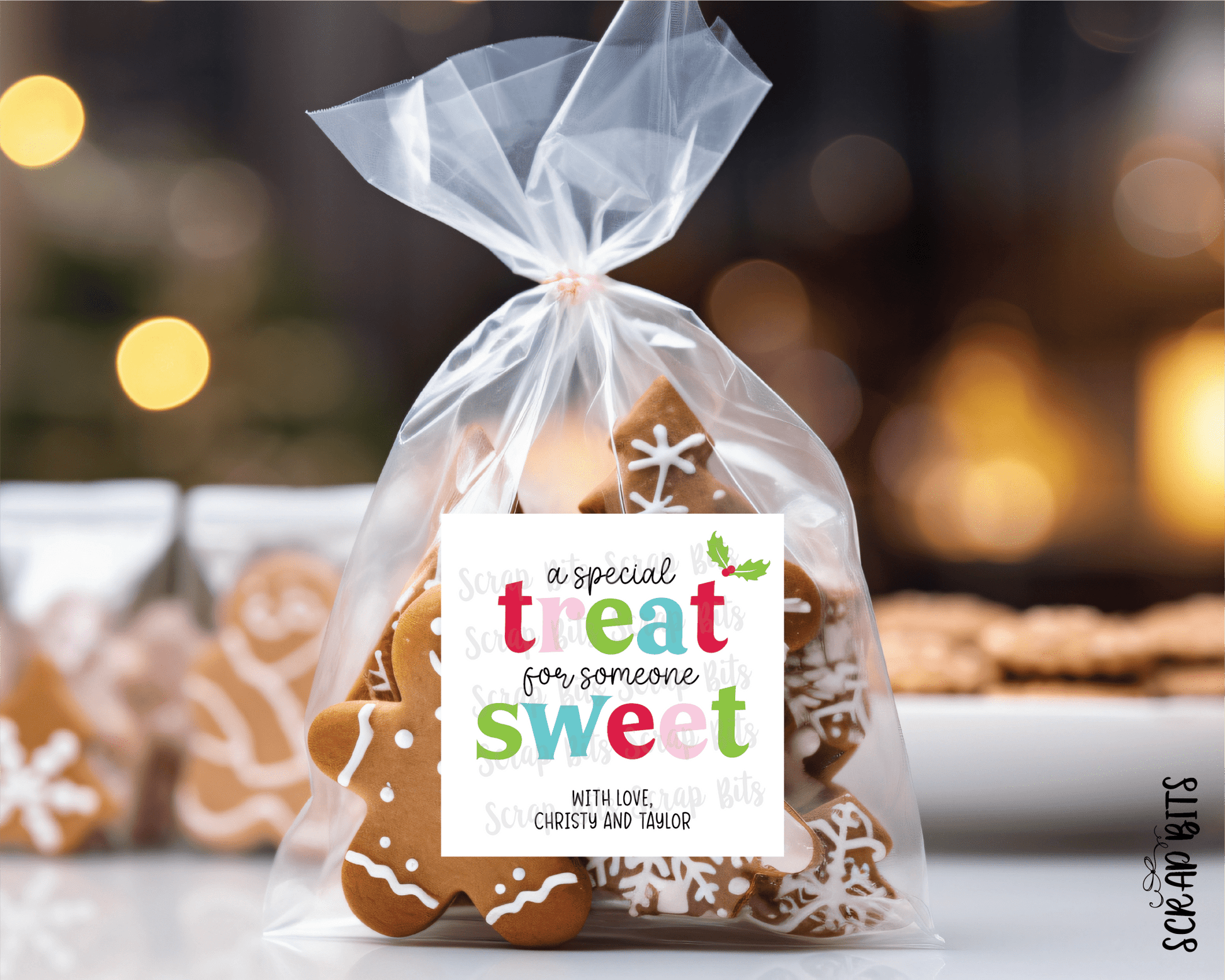 A Special Treat For Someone Sweet, Bright Funky Lettering . Christmas Gift Labels - Scrap Bits