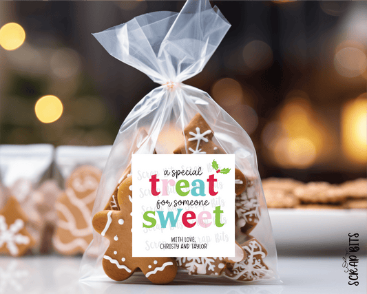 A Special Treat For Someone Sweet, Bright Funky Lettering . Christmas Gift Labels - Scrap Bits