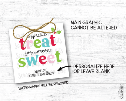 A Special Treat For Someone Sweet, Bright Funky Lettering . Christmas Gift Labels - Scrap Bits