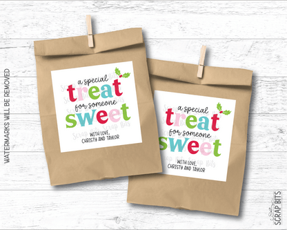 A Special Treat For Someone Sweet, Bright Funky Lettering . Christmas Gift Labels - Scrap Bits