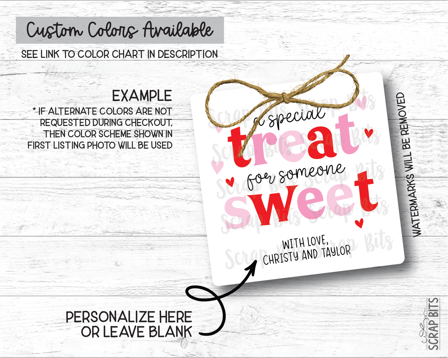 A Special Treat For Someone Sweet, Valentine Treat Bag Stickers - Scrap Bits