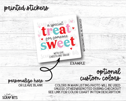 A Special Treat For Someone Sweet, Valentine Treat Bag Stickers - Scrap Bits