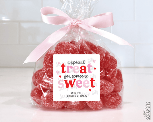 A Special Treat For Someone Sweet, Valentine Treat Bag Stickers - Scrap Bits