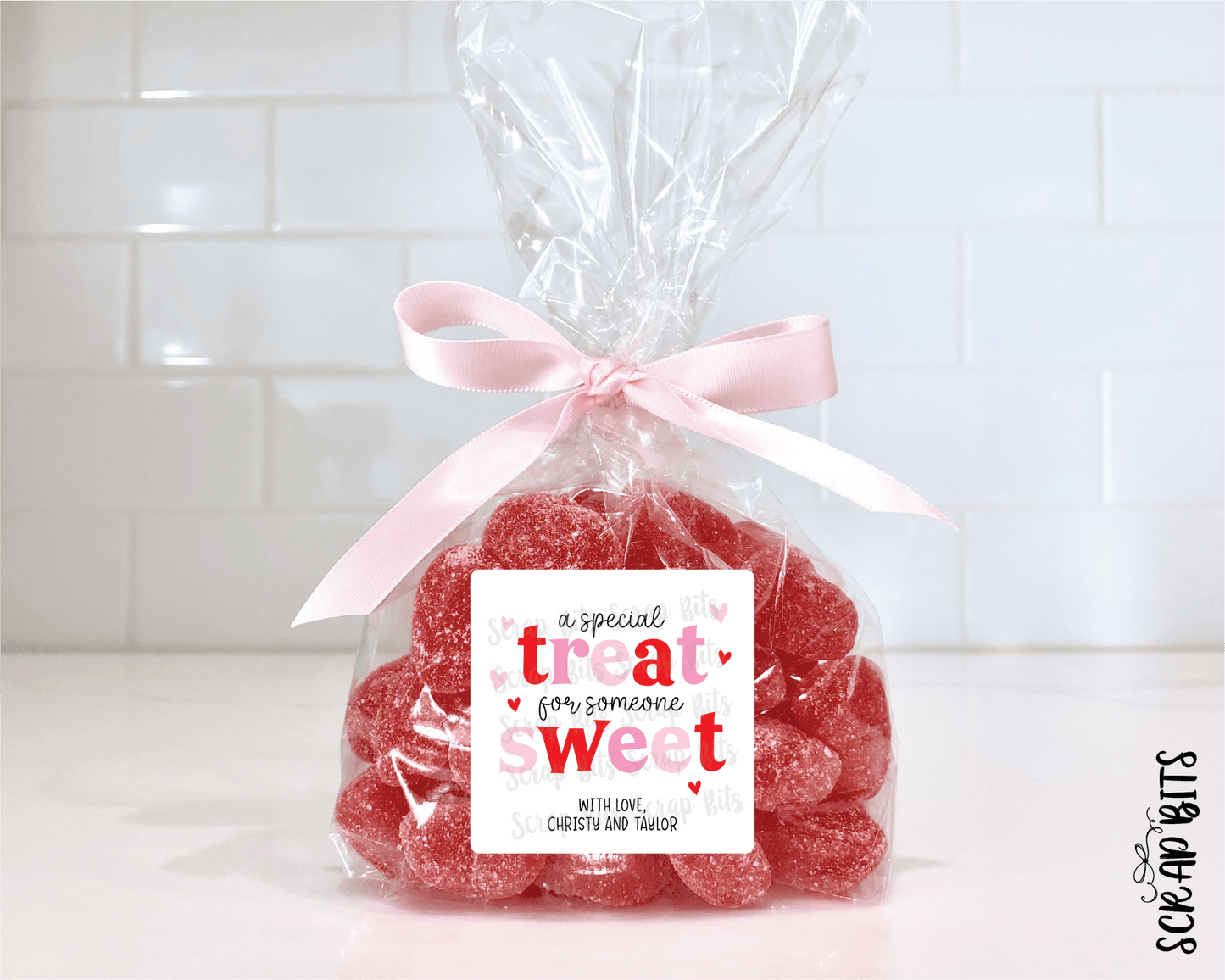 A Special Treat For Someone Sweet, Valentine Treat Bag Stickers - Scrap Bits