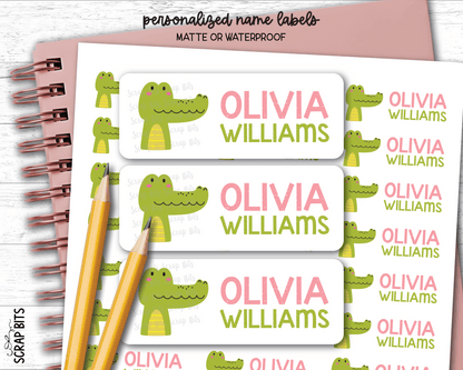 Alligator Head Name Labels, Personalized Belonging Labels - Scrap Bits