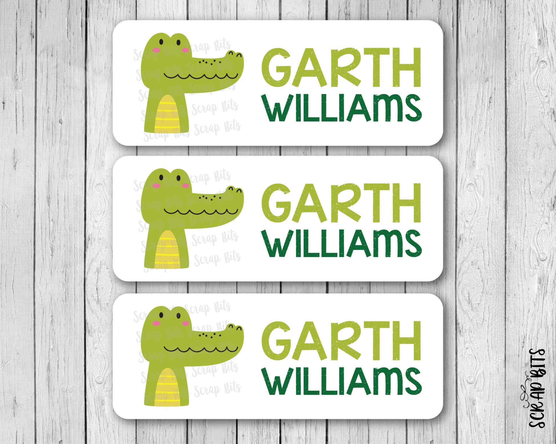 Alligator Head Name Labels, Personalized Belonging Labels - Scrap Bits