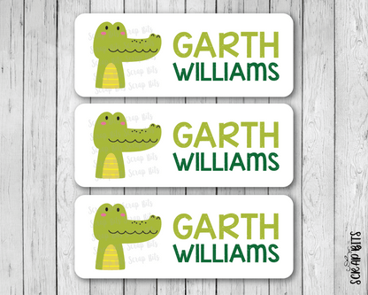 Alligator Head Name Labels, Personalized Belonging Labels - Scrap Bits
