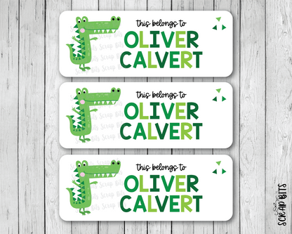Alligator Name Labels, Personalized Belonging Labels - Scrap Bits
