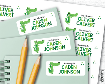 Alligator Name Labels, Personalized Belonging Labels - Scrap Bits