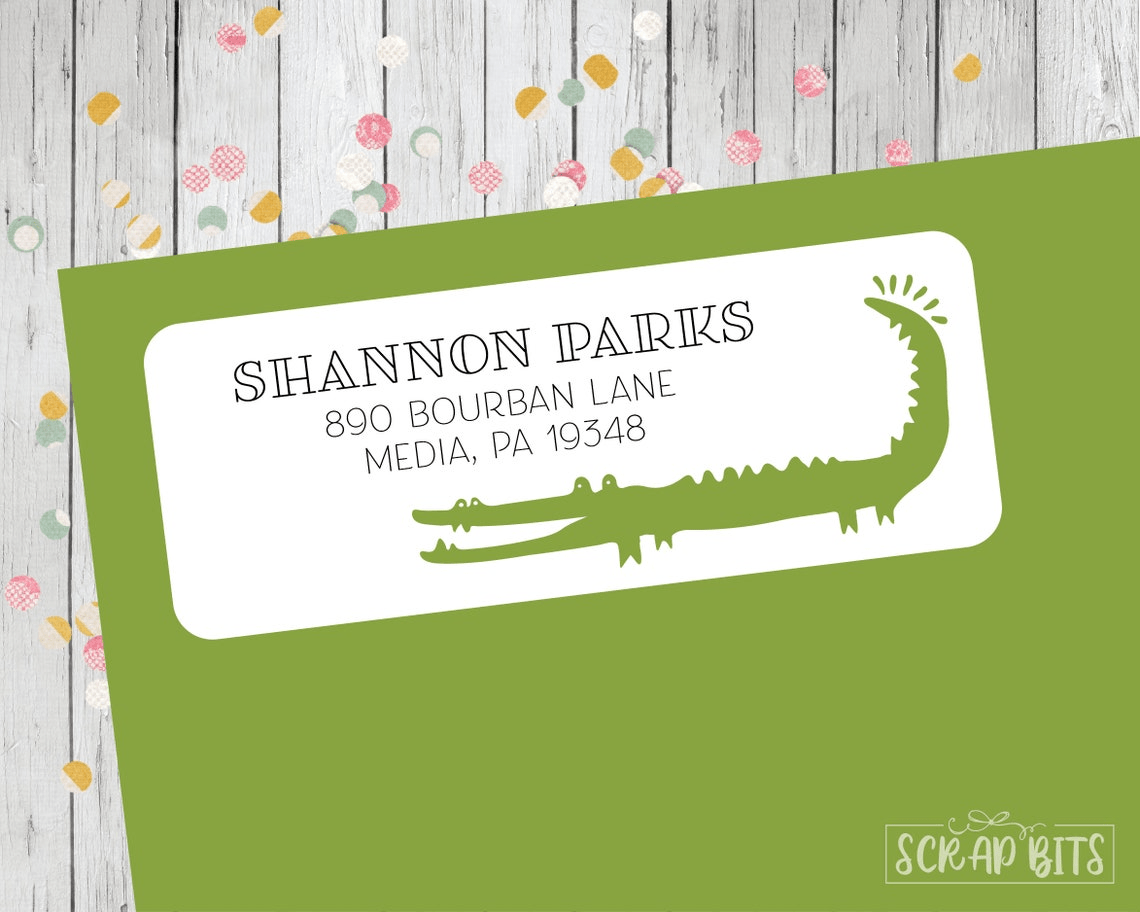 Alligator Return Address Labels - Scrap Bits