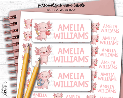 Axelotl Name Labels . Personalized Belonging Labels - Scrap Bits