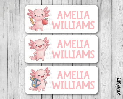 Axelotl Name Labels . Personalized Belonging Labels - Scrap Bits