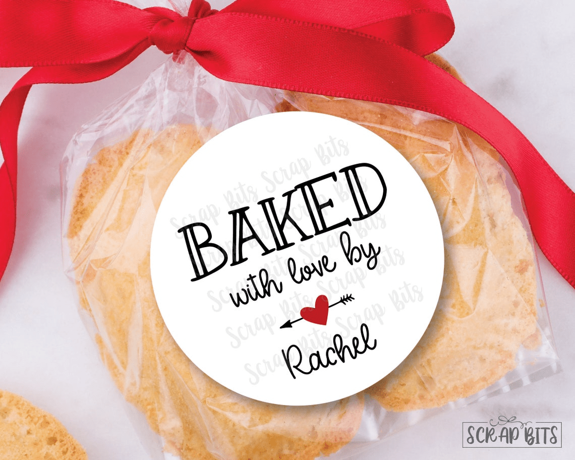 Baked With Love Baking Labels, Arrow & Heart - Scrap Bits