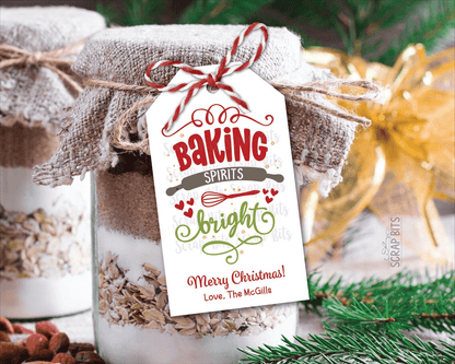 Baking Spirits Bright Rolling Pin, Christmas Baking Labels or Gift Tags - Scrap Bits