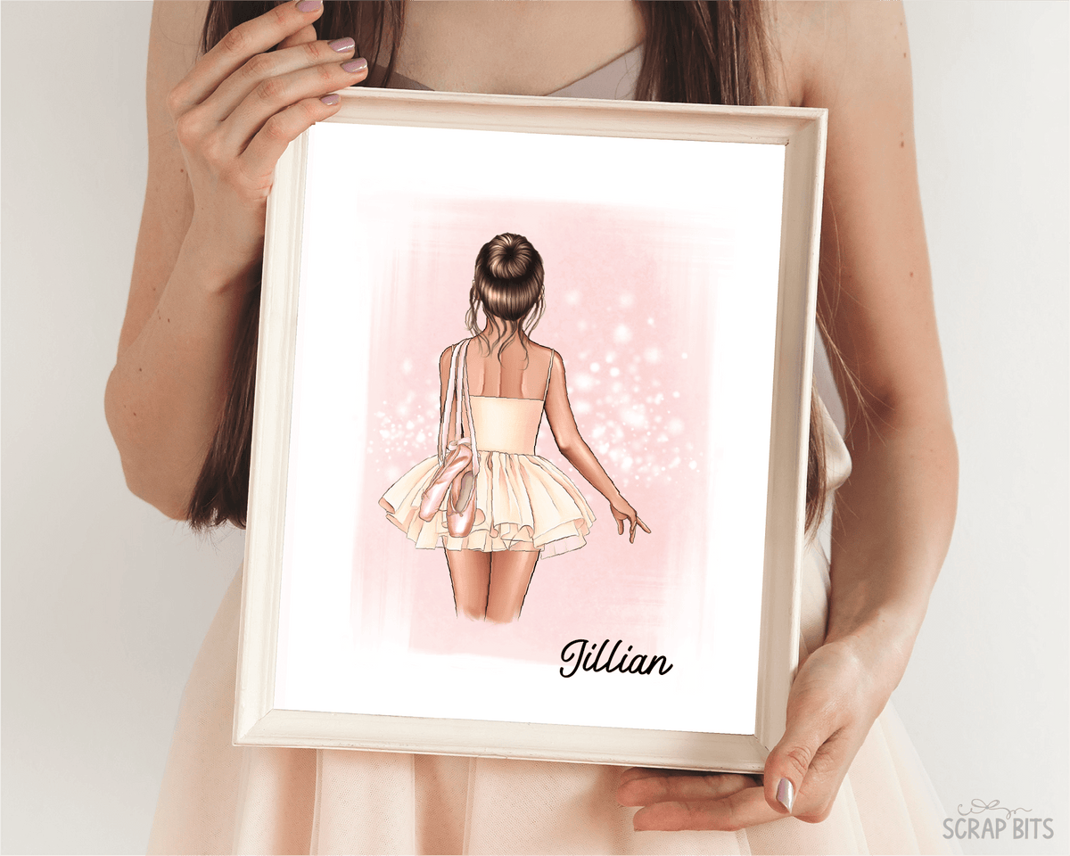 Ballerina Besties Portrait Print, Half Body, Custom Digital Drawing - Scrap Bits