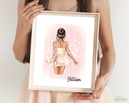 Ballerina Besties Portrait Print, Half Body, Custom Digital Drawing - Scrap Bits