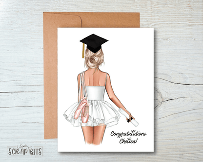 Ballerina Graduation Card or Note Cards, Single or Set of 10 - Scrap Bits