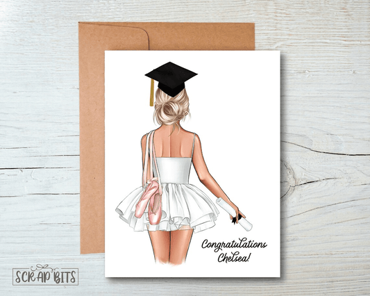 Ballerina Graduation Card or Note Cards, Single or Set of 10 - Scrap Bits