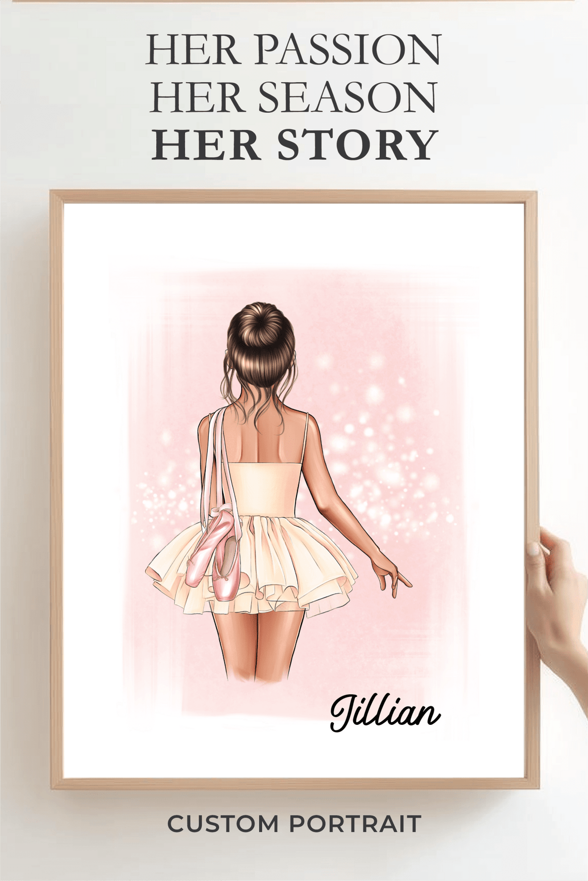 Ballerina Portrait Print, Half Body, Custom Digital Drawing - Scrap Bits