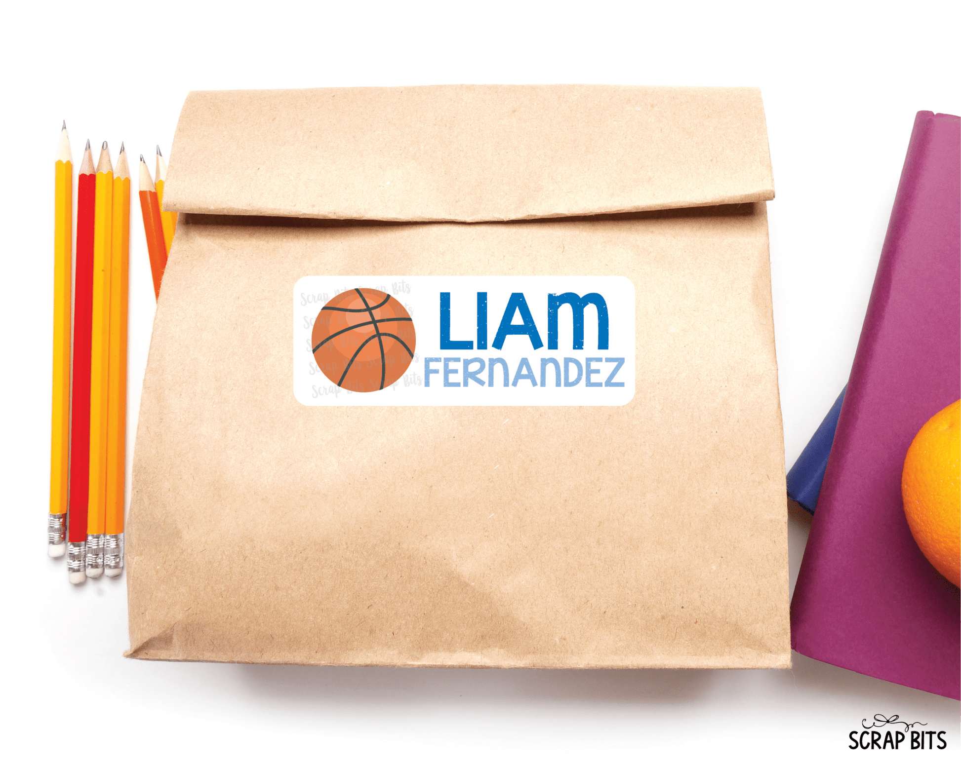 Basketball Name Labels, Personalized Belonging Labels - Scrap Bits