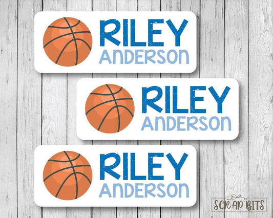 Basketball Name Labels, . Personalized Belonging Labels - Scrap Bits