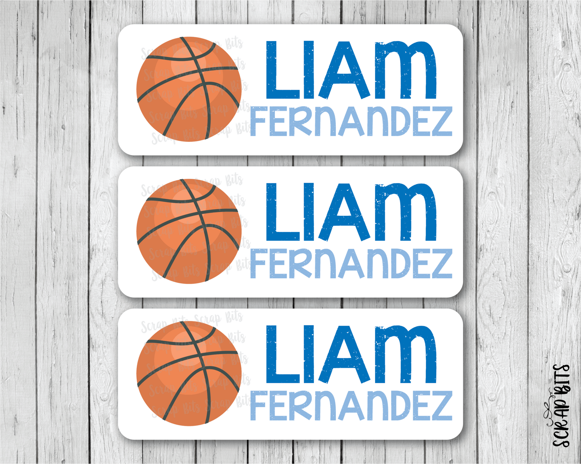Basketball Name Labels, Personalized Belonging Labels - Scrap Bits