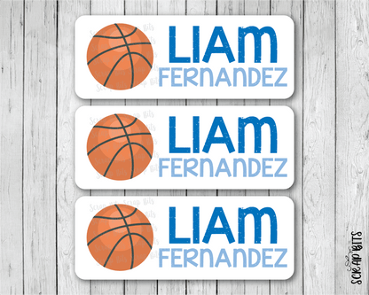 Basketball Name Labels, Personalized Belonging Labels - Scrap Bits