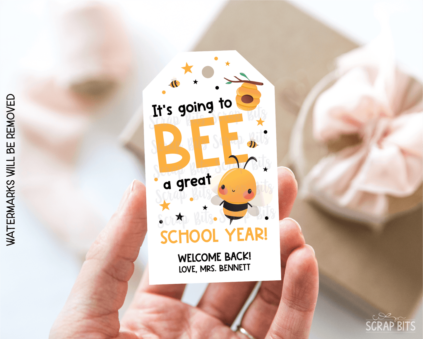 Bee Back To School Tags, It's Going to BEE a Great School Year - Scrap Bits