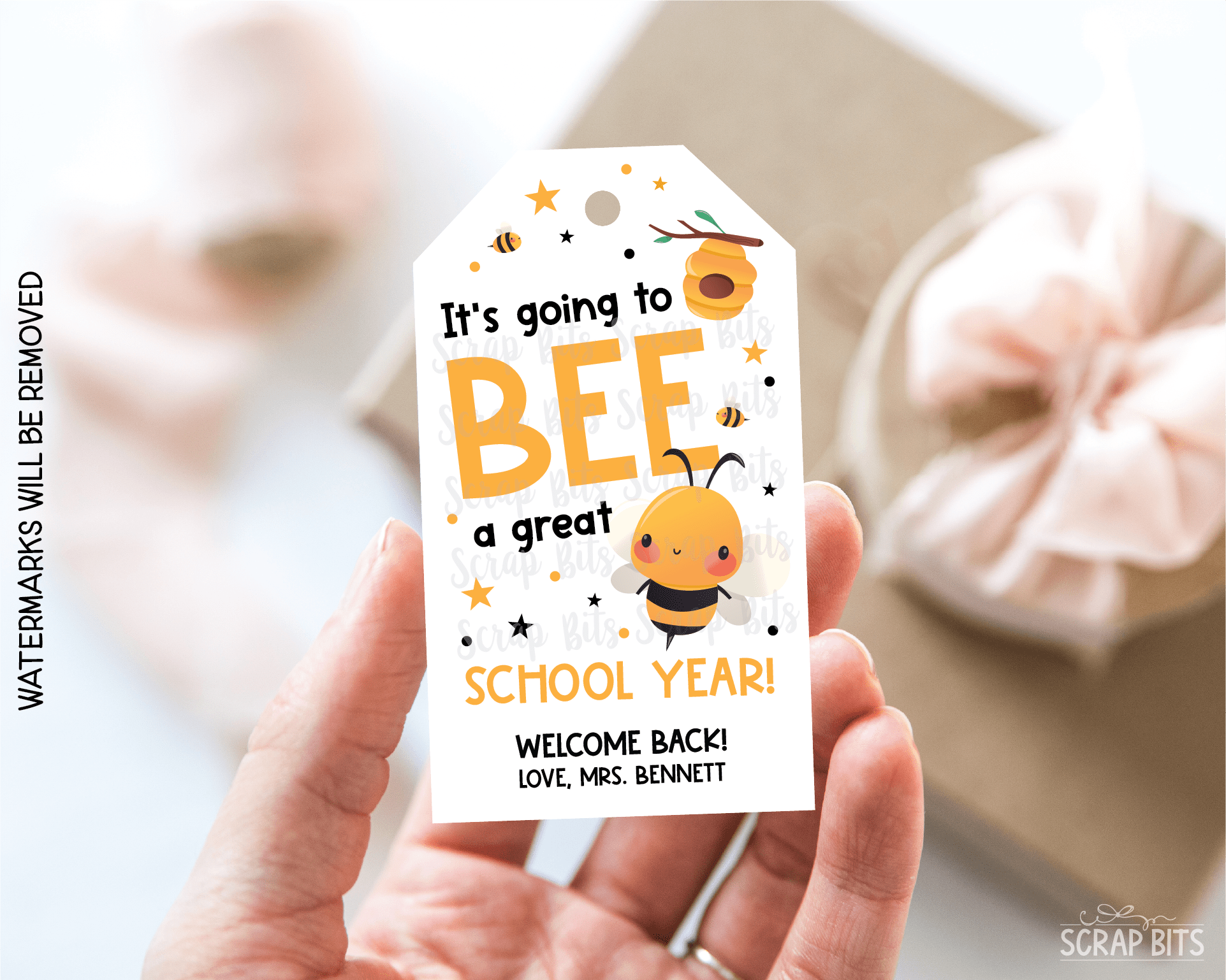 Bee Back To School Tags, It's Going to BEE a Great School Year - Scrap Bits