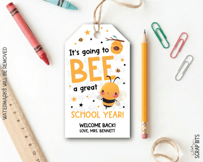 Bee Back To School Tags, It's Going to BEE a Great School Year - Scrap Bits