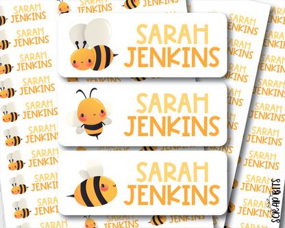 Bee Name Labels . Personalized Belonging Labels - Scrap Bits