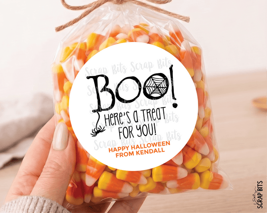 Boo A Treat for You Halloween Stickers or Tags - Scrap Bits