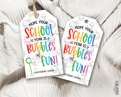 Bubbles Back To School Gift Tags, Bubbles of Fun - Scrap Bits