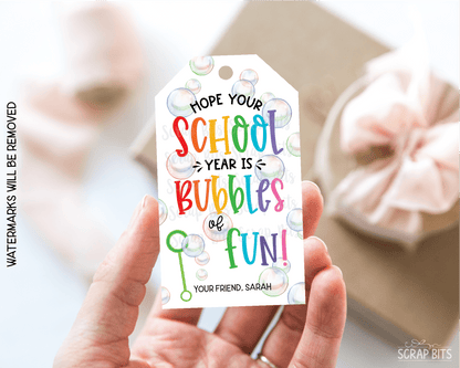 Bubbles Back To School Gift Tags, Bubbles of Fun - Scrap Bits