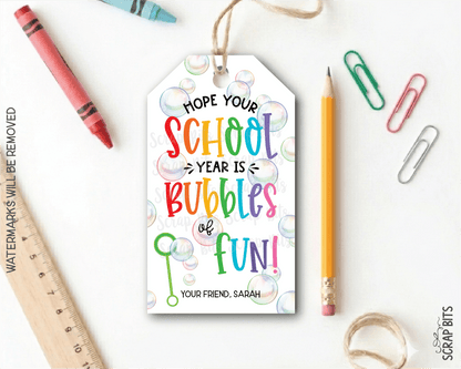 Bubbles Back To School Gift Tags, Bubbles of Fun - Scrap Bits