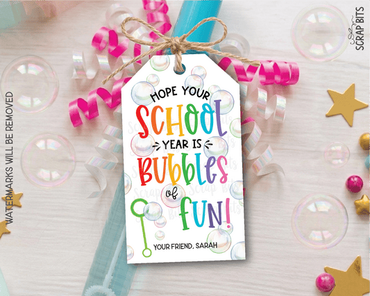 Bubbles Back To School Gift Tags, Bubbles of Fun - Scrap Bits