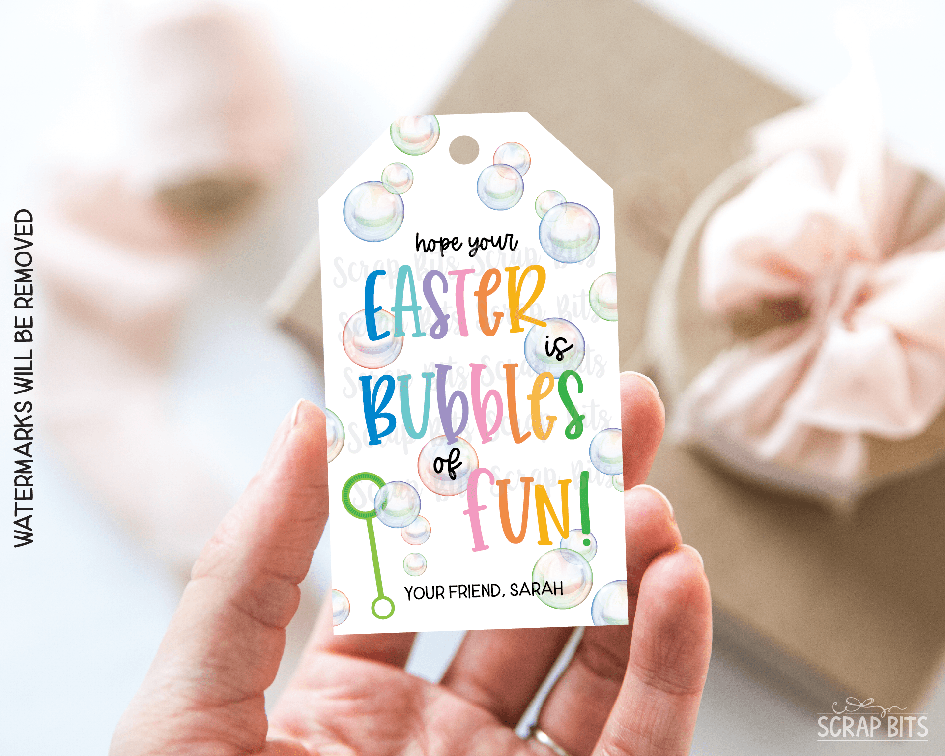 Bubbles of Fun, Personalized Easter Gift Tags - Scrap Bits