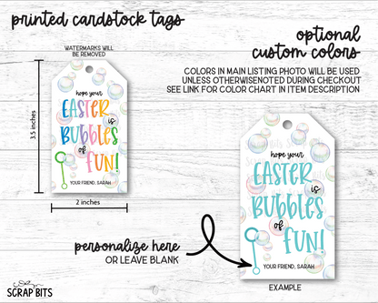 Bubbles of Fun, Personalized Easter Gift Tags - Scrap Bits