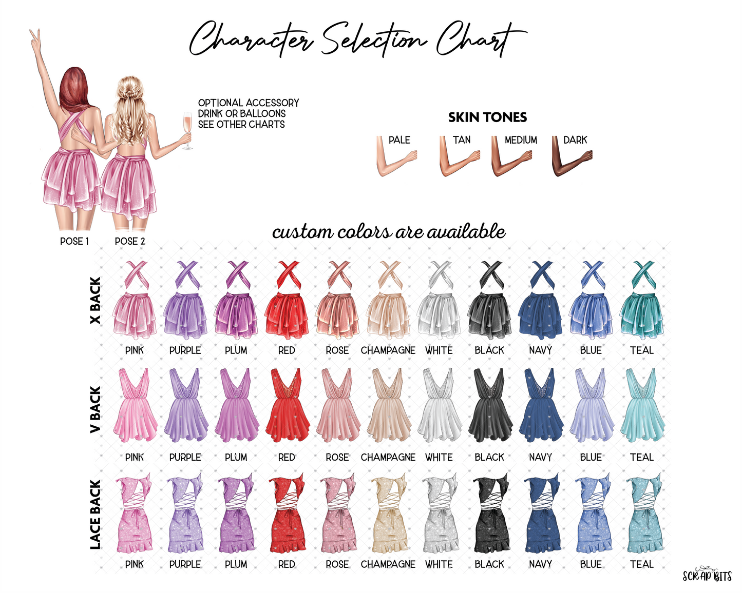 Sorority Sisters Custom Digital Portrait, Personalized Gift Illustration Print