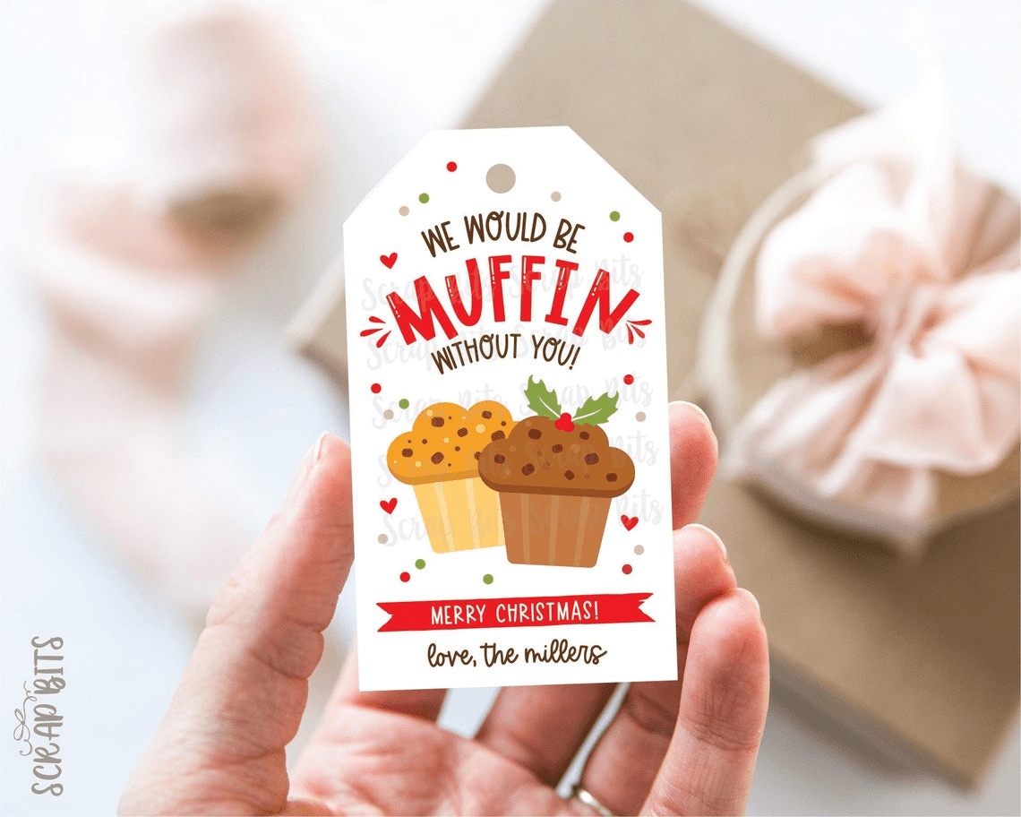 Christmas Muffin Tags, We Would Be Muffin Without You Tag - Scrap Bits