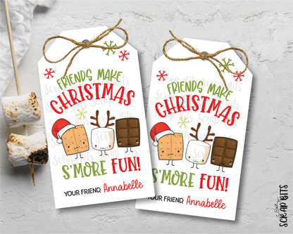 Christmas Smore Tags, Friends Make Christmas S'More Fun . Personalized Christmas Gift Tags - Scrap Bits