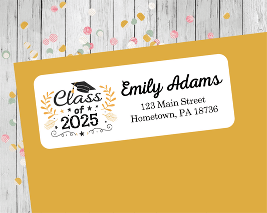 Class of 2025 Graduation Return Address Labels - Scrap Bits