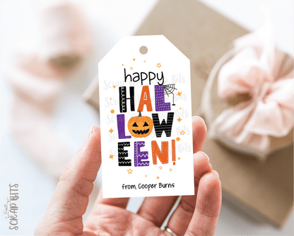 Collage Lettering Halloween Tags . Personalized Halloween Gift Tags - Scrap Bits