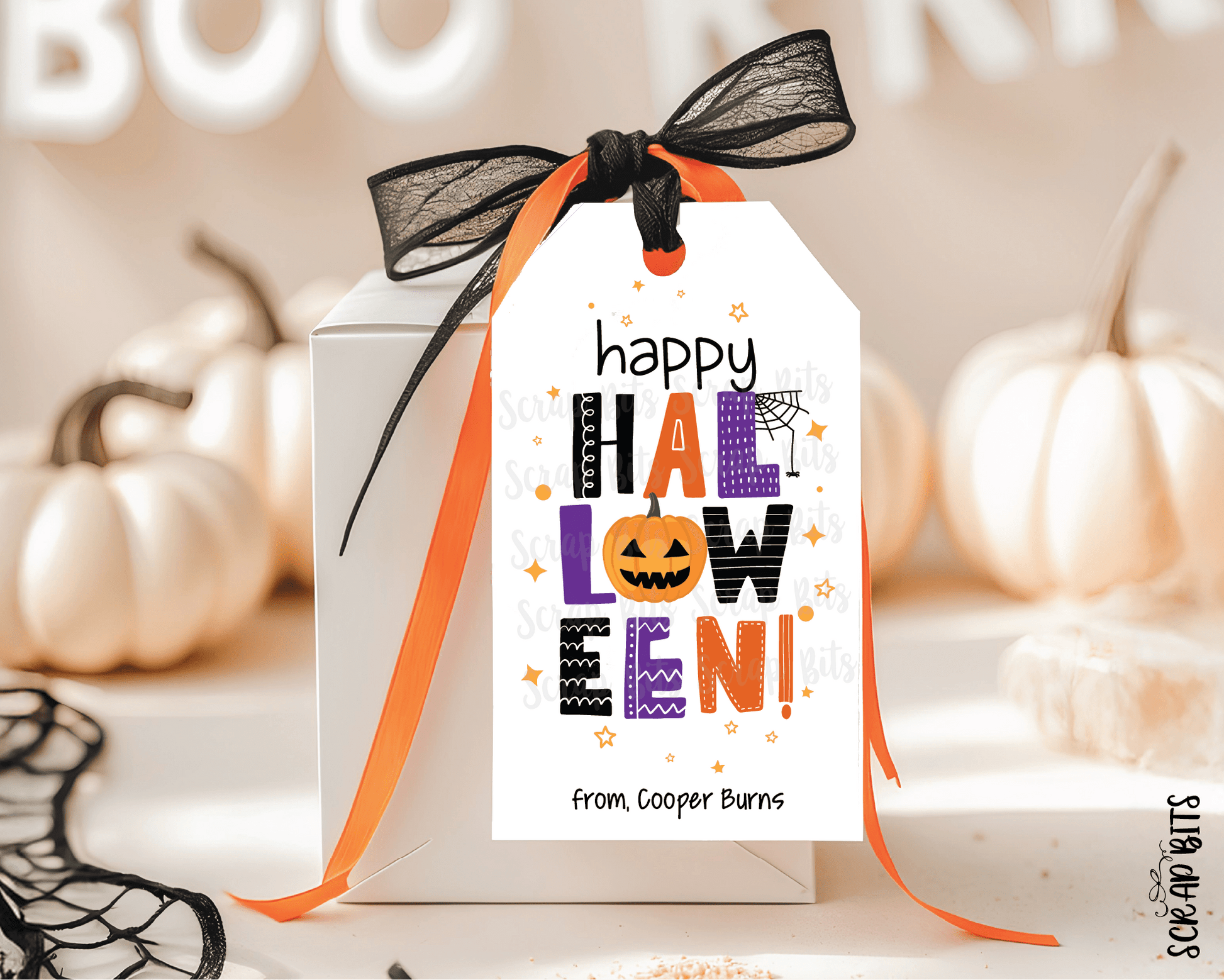 Collage Lettering Halloween Tags . Personalized Halloween Gift Tags - Scrap Bits