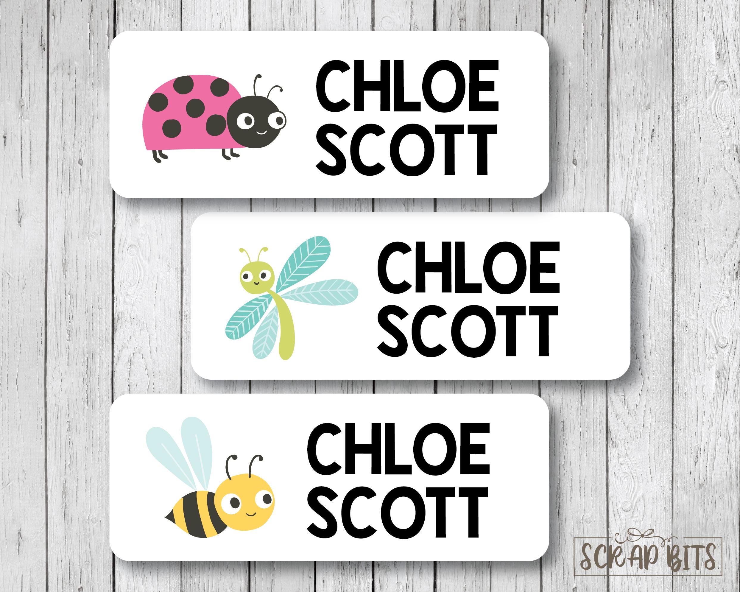 Cute Bugs Name Labels, . Personalized Belonging Labels - Scrap Bits