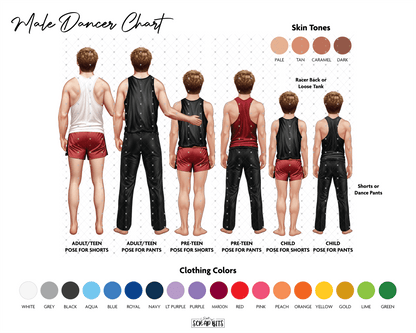 Dance Friends Digital Portrait, Personalized Dancer Gift Illustration Print - Scrap Bits