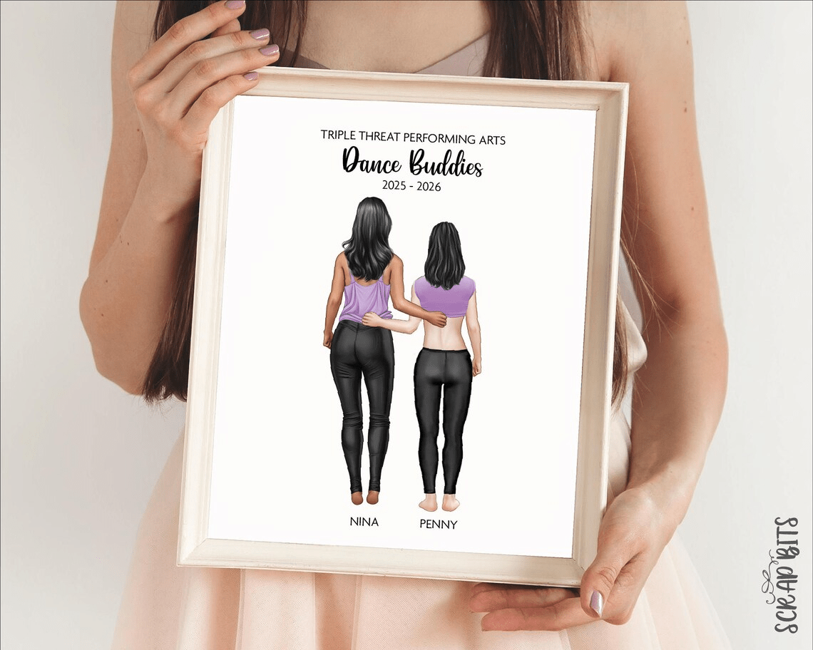Dance Trio Portrait Print, Custom Dance Team Gift, Digital Download - Scrap Bits
