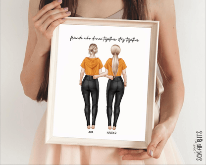 Dance Trio Portrait Print, Custom Dance Team Gift, Digital Download - Scrap Bits