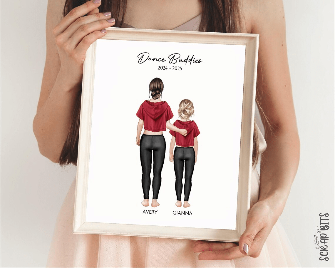 Dance Trio Portrait Print, Custom Dance Team Gift, Digital Download - Scrap Bits