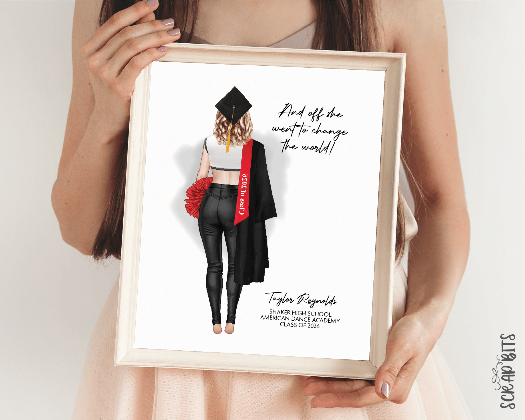 Dancer Graduation Portrait Print, Leggings, Custom Senior Dancer Gift . Digital Download - Scrap Bits
